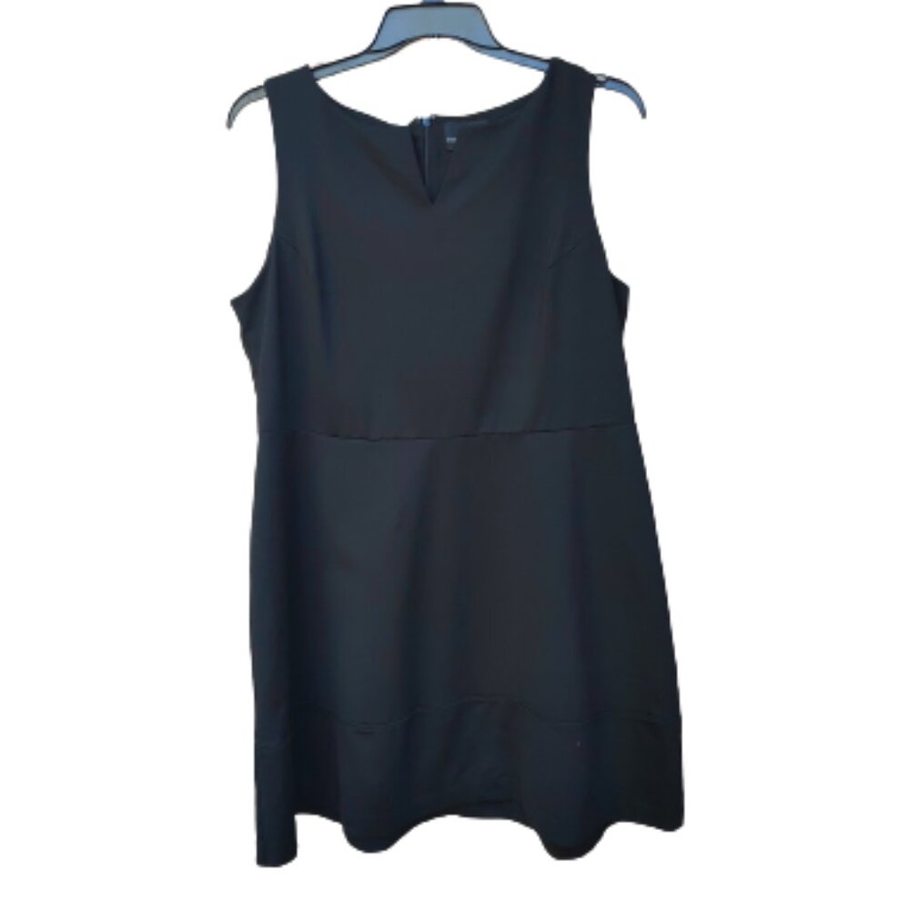 Cynthia Rowley Plus Black A-Line Dress Solid Stretchy Sleeveless Classic
